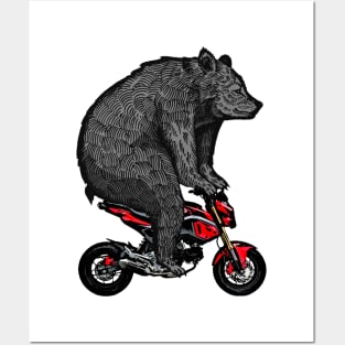 Big Bear on a Minibike Posters and Art